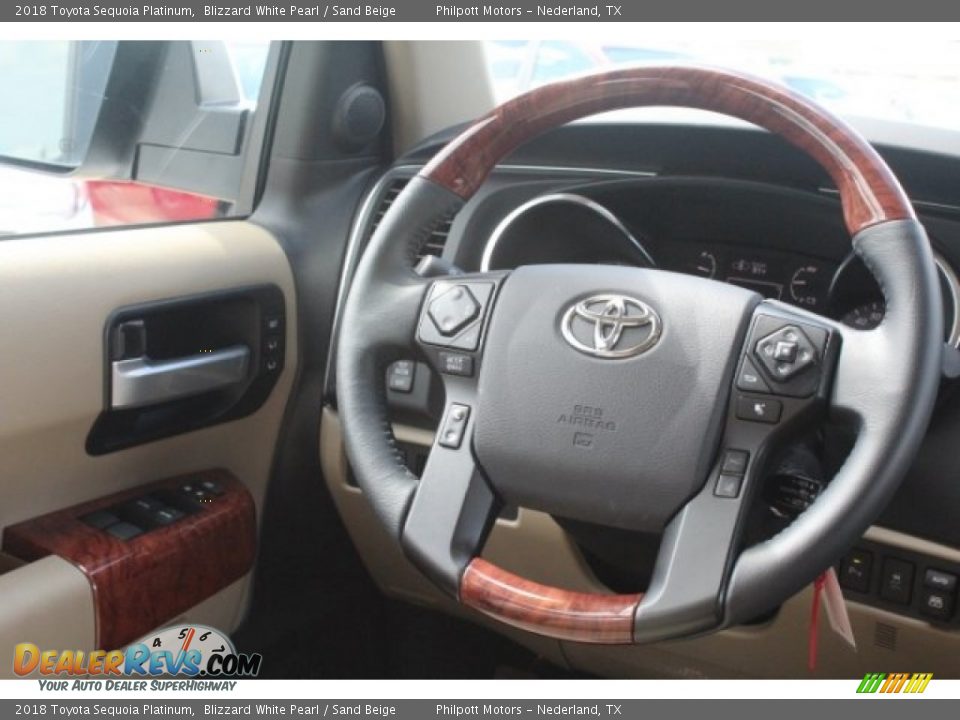 2018 Toyota Sequoia Platinum Blizzard White Pearl / Sand Beige Photo #28