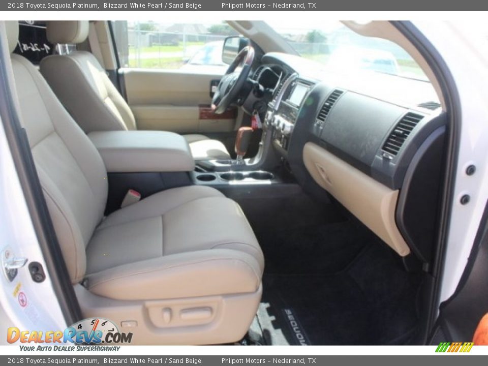 2018 Toyota Sequoia Platinum Blizzard White Pearl / Sand Beige Photo #35