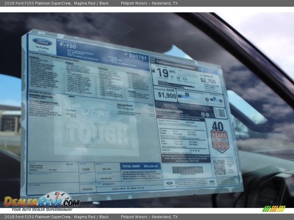 2018 Ford F150 Platinum SuperCrew Magma Red / Black Photo #9