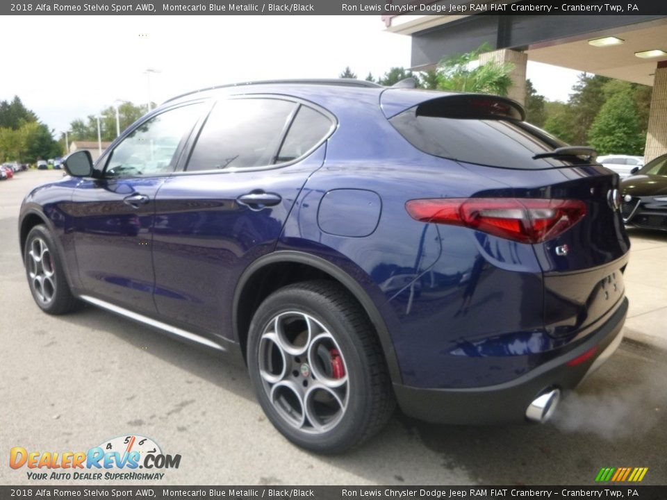 2018 Alfa Romeo Stelvio Sport AWD Montecarlo Blue Metallic / Black/Black Photo #5