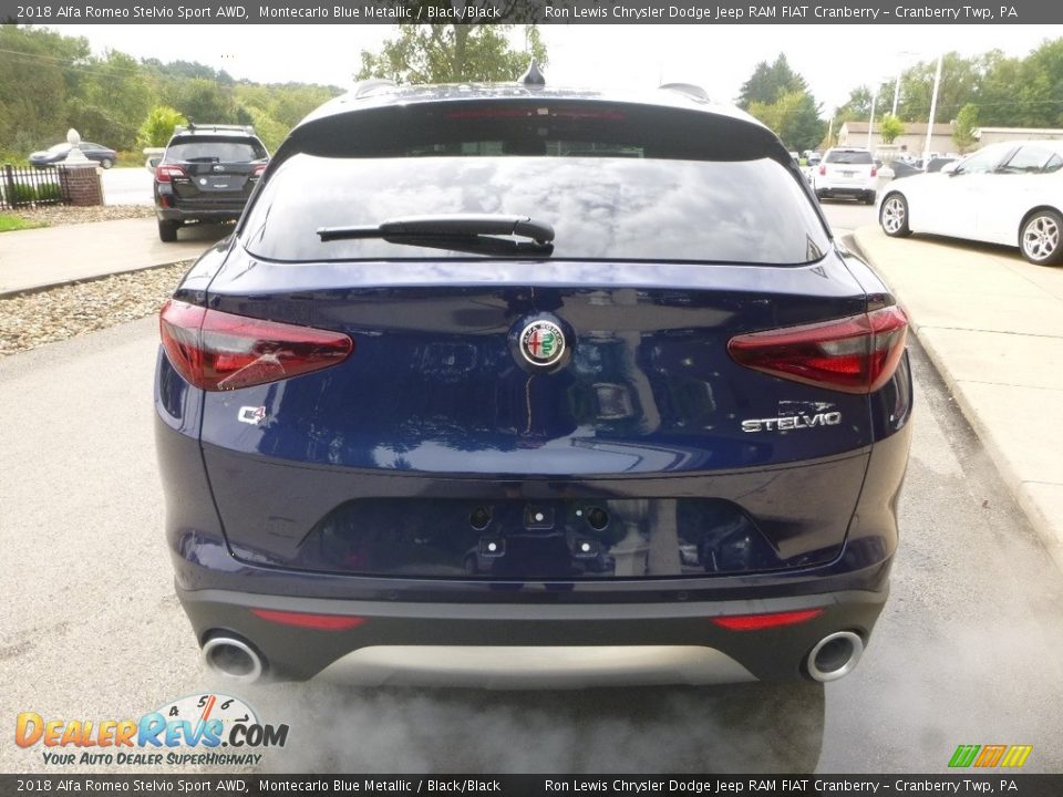 2018 Alfa Romeo Stelvio Sport AWD Montecarlo Blue Metallic / Black/Black Photo #6