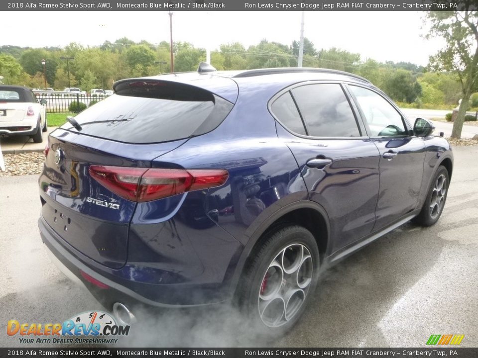 2018 Alfa Romeo Stelvio Sport AWD Montecarlo Blue Metallic / Black/Black Photo #7