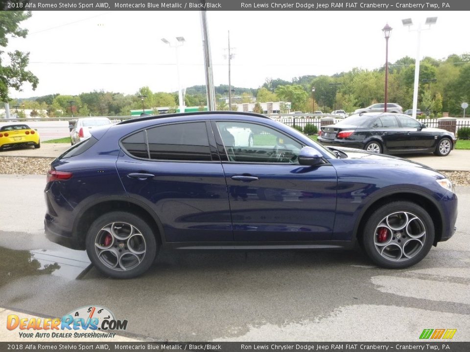 2018 Alfa Romeo Stelvio Sport AWD Montecarlo Blue Metallic / Black/Black Photo #9