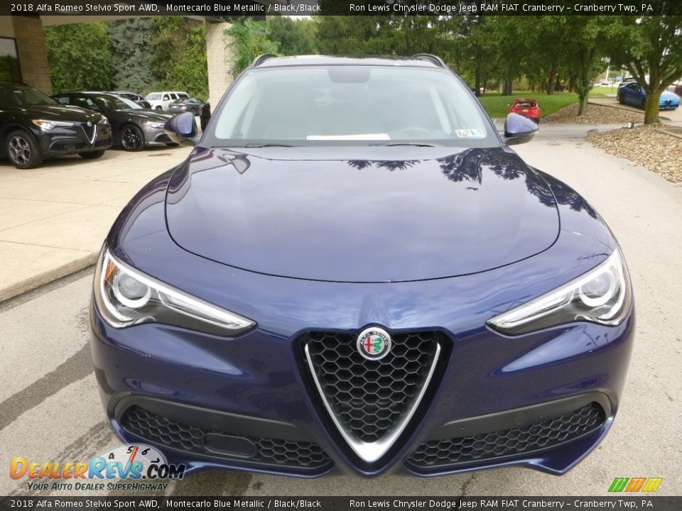 2018 Alfa Romeo Stelvio Sport AWD Montecarlo Blue Metallic / Black/Black Photo #12