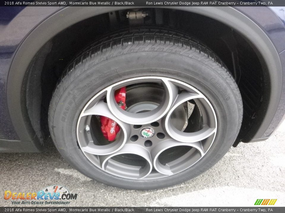 2018 Alfa Romeo Stelvio Sport AWD Montecarlo Blue Metallic / Black/Black Photo #13