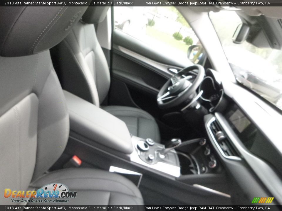 2018 Alfa Romeo Stelvio Sport AWD Montecarlo Blue Metallic / Black/Black Photo #14