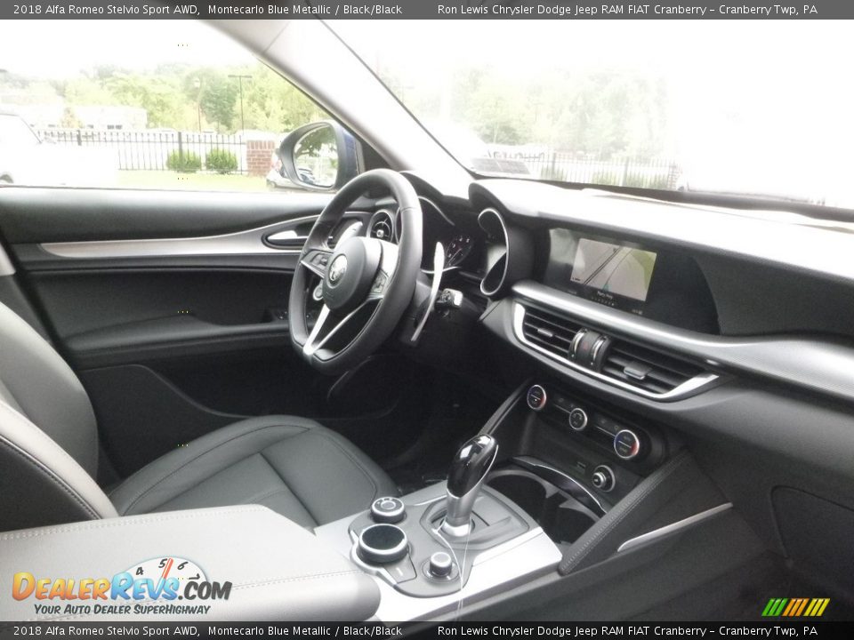 2018 Alfa Romeo Stelvio Sport AWD Montecarlo Blue Metallic / Black/Black Photo #15
