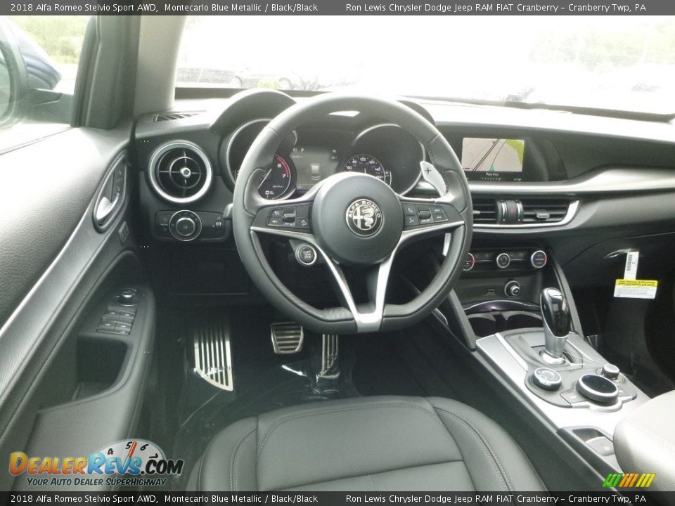 2018 Alfa Romeo Stelvio Sport AWD Montecarlo Blue Metallic / Black/Black Photo #18