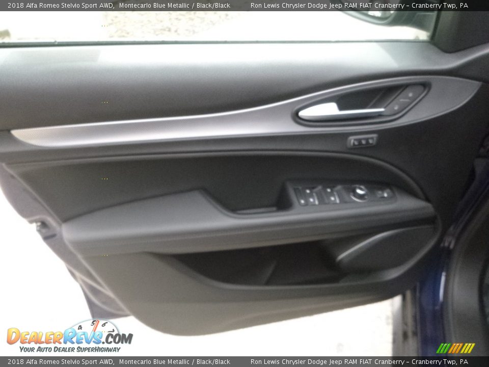 2018 Alfa Romeo Stelvio Sport AWD Montecarlo Blue Metallic / Black/Black Photo #20