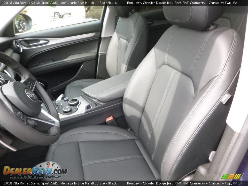 2018 Alfa Romeo Stelvio Sport AWD Montecarlo Blue Metallic / Black/Black Photo #21
