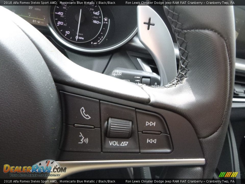 2018 Alfa Romeo Stelvio Sport AWD Montecarlo Blue Metallic / Black/Black Photo #26
