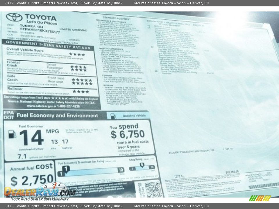 2019 Toyota Tundra Limited CrewMax 4x4 Silver Sky Metallic / Black Photo #36