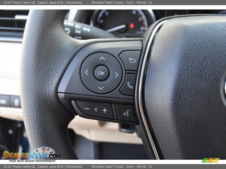 2019 Toyota Camry LE Galactic Aqua Mica / Macadamia Photo #26