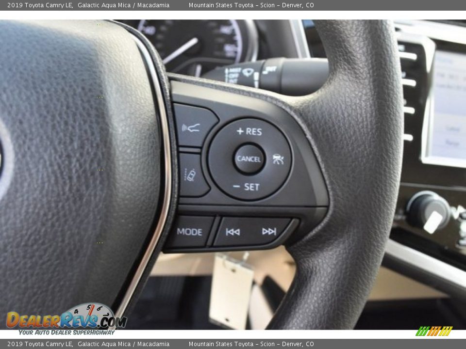 2019 Toyota Camry LE Galactic Aqua Mica / Macadamia Photo #27