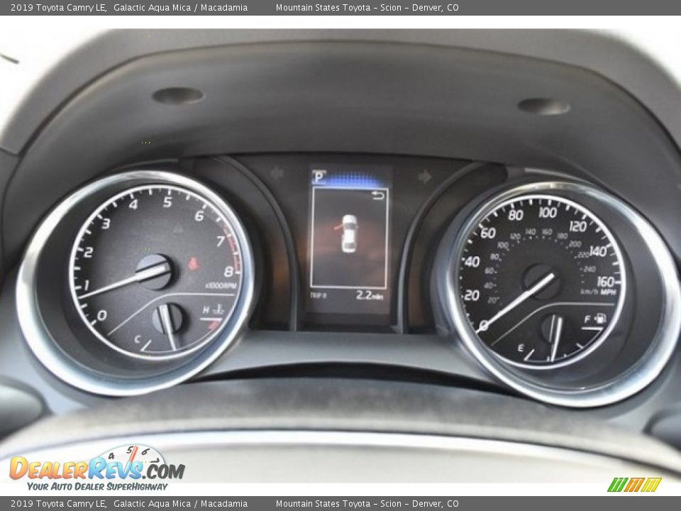 2019 Toyota Camry LE Galactic Aqua Mica / Macadamia Photo #28