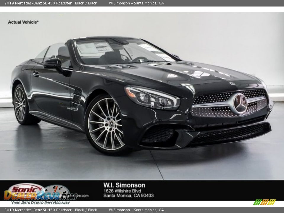 2019 Mercedes-Benz SL 450 Roadster Black / Black Photo #1