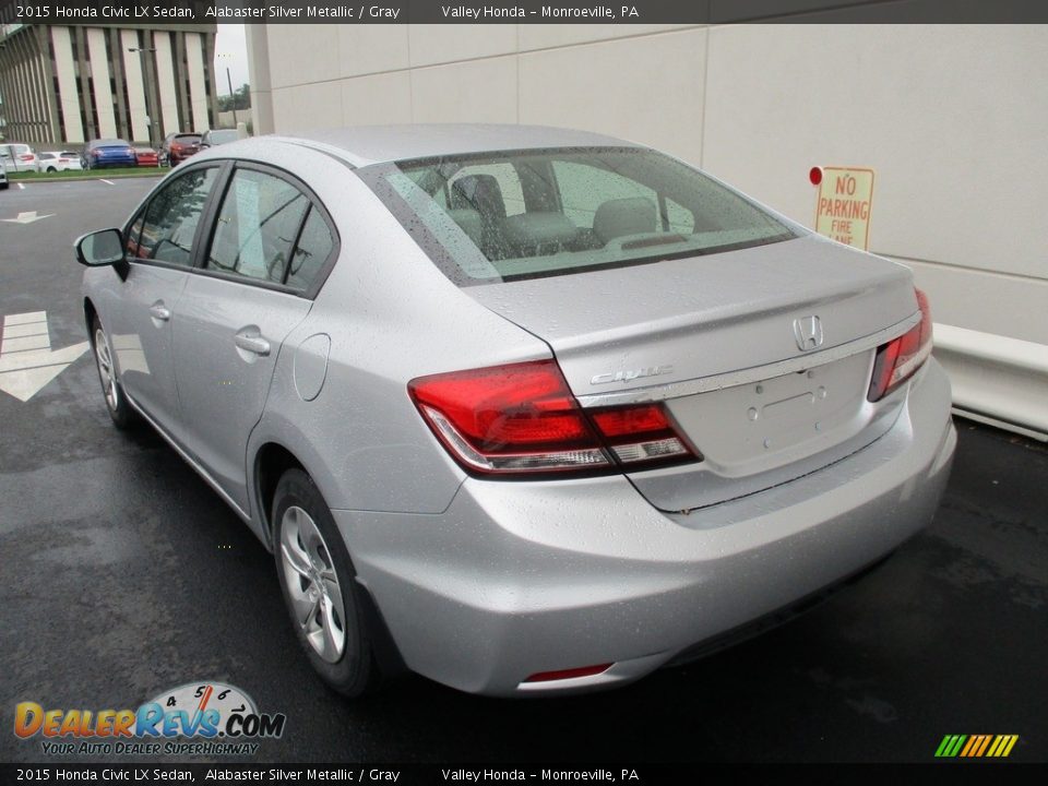 2015 Honda Civic LX Sedan Alabaster Silver Metallic / Gray Photo #3