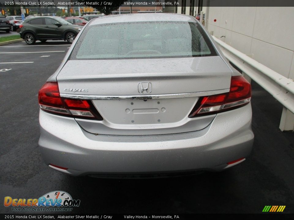 2015 Honda Civic LX Sedan Alabaster Silver Metallic / Gray Photo #4