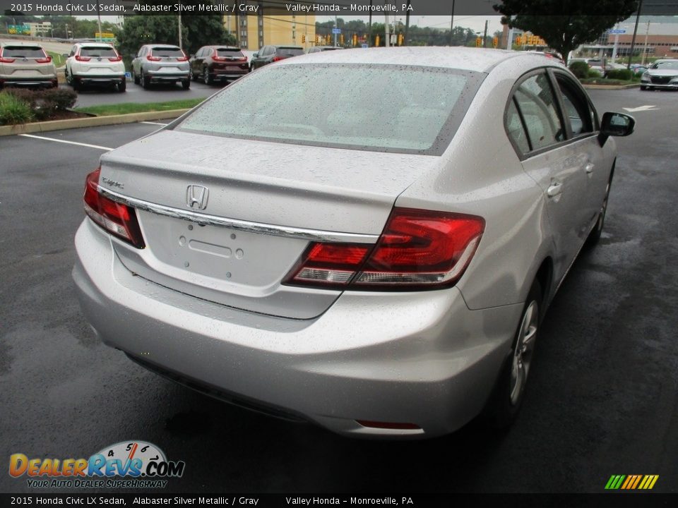 2015 Honda Civic LX Sedan Alabaster Silver Metallic / Gray Photo #5