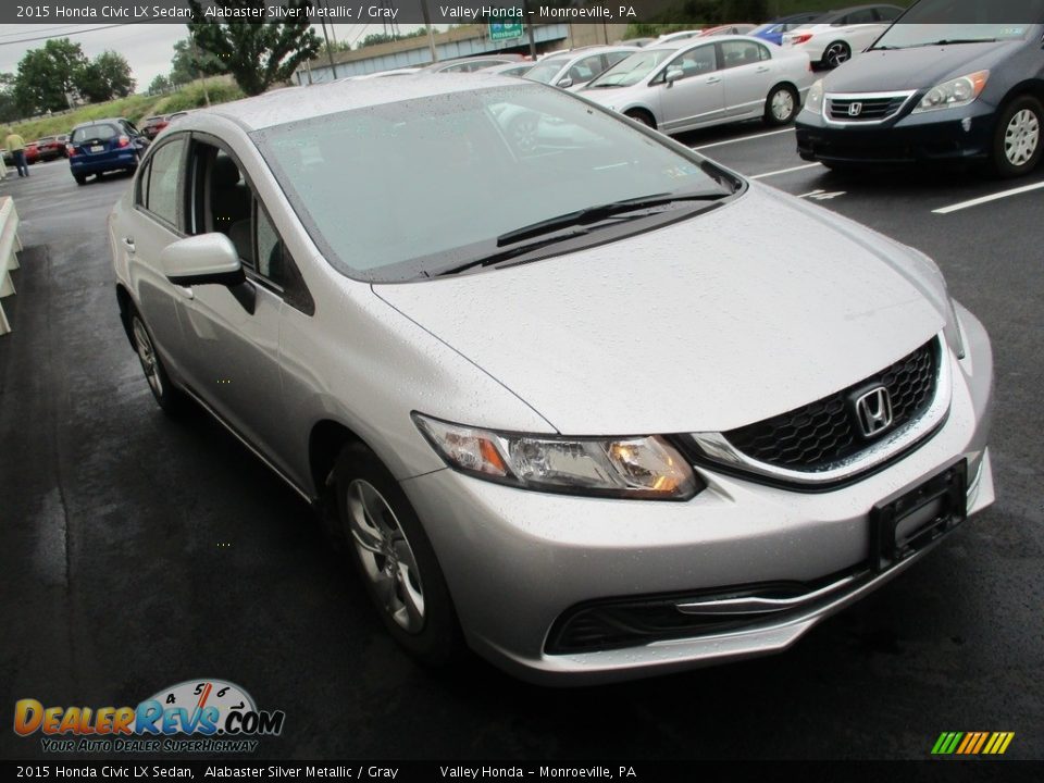 2015 Honda Civic LX Sedan Alabaster Silver Metallic / Gray Photo #6