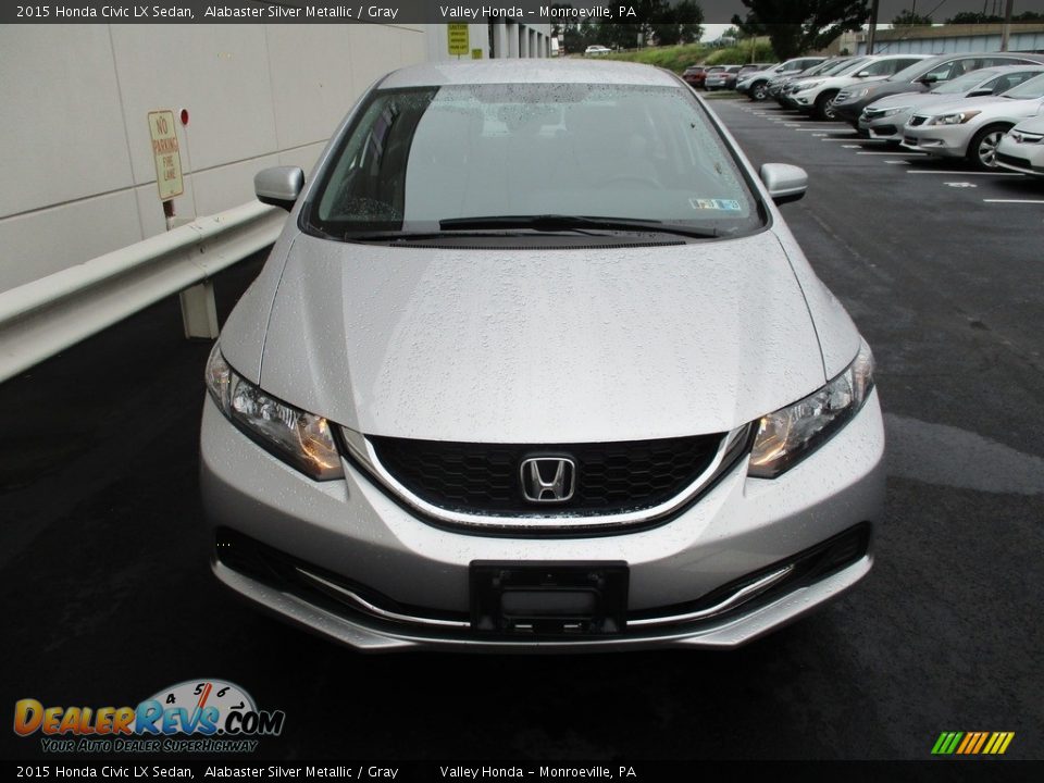 2015 Honda Civic LX Sedan Alabaster Silver Metallic / Gray Photo #7