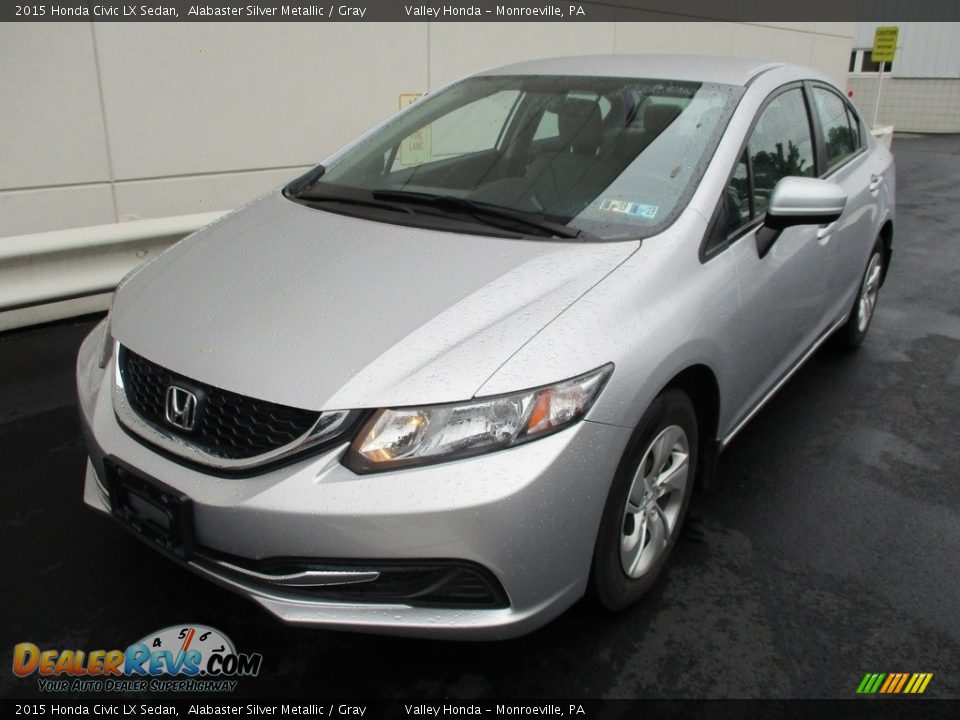2015 Honda Civic LX Sedan Alabaster Silver Metallic / Gray Photo #8