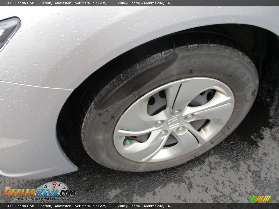 2015 Honda Civic LX Sedan Alabaster Silver Metallic / Gray Photo #9