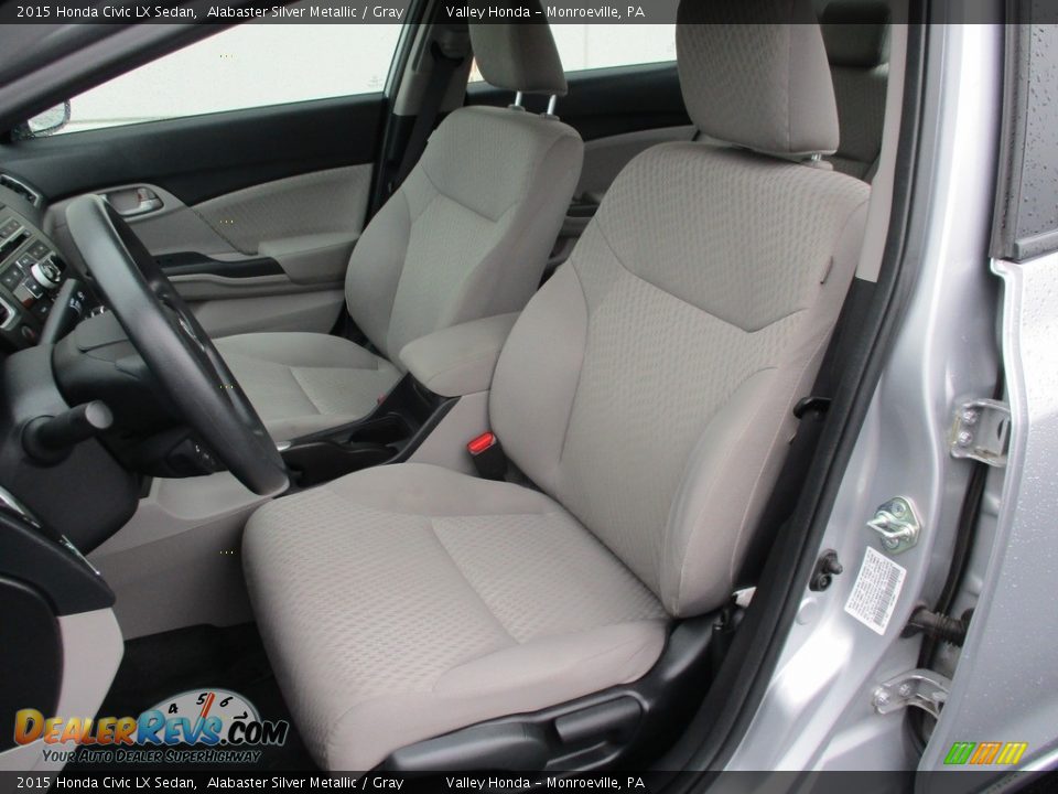 2015 Honda Civic LX Sedan Alabaster Silver Metallic / Gray Photo #11