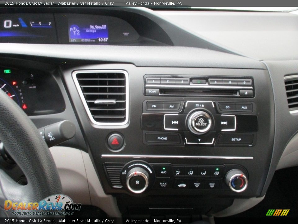 2015 Honda Civic LX Sedan Alabaster Silver Metallic / Gray Photo #15