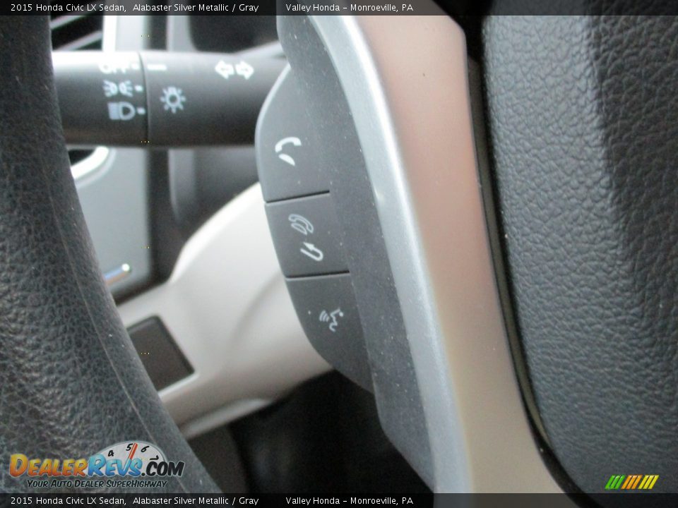 2015 Honda Civic LX Sedan Alabaster Silver Metallic / Gray Photo #17