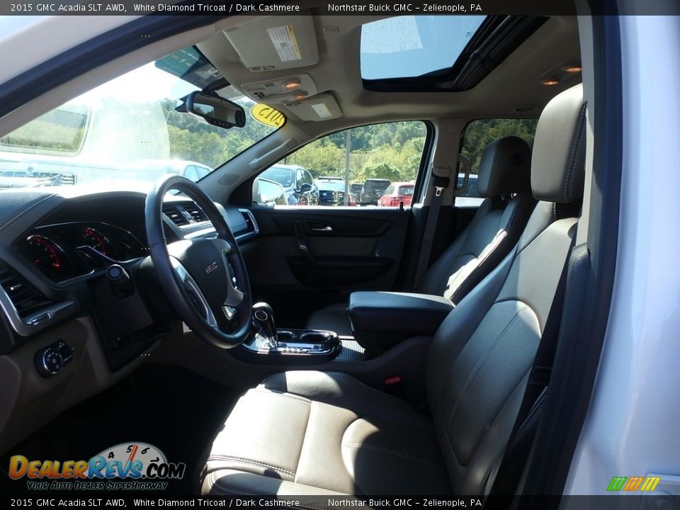 2015 GMC Acadia SLT AWD White Diamond Tricoat / Dark Cashmere Photo #15