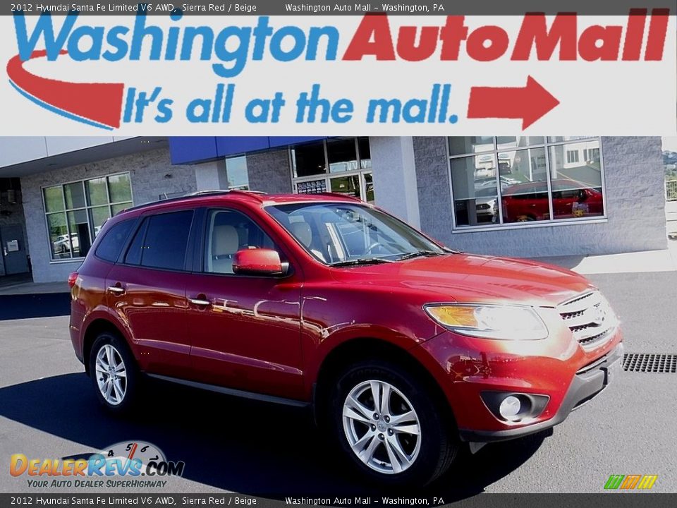 2012 Hyundai Santa Fe Limited V6 AWD Sierra Red / Beige Photo #1