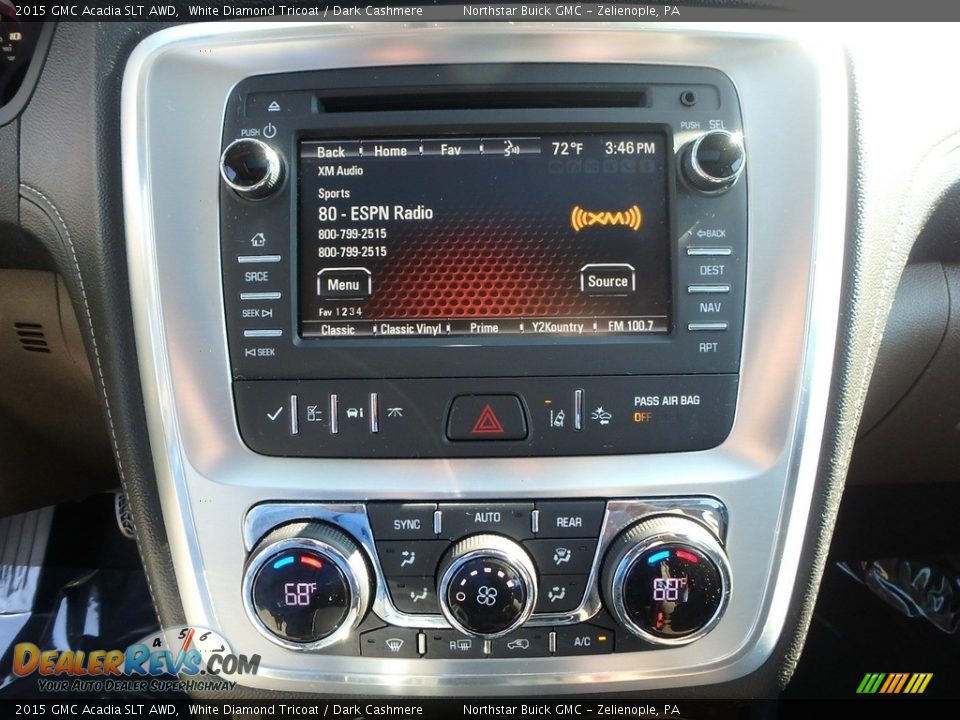 2015 GMC Acadia SLT AWD White Diamond Tricoat / Dark Cashmere Photo #26