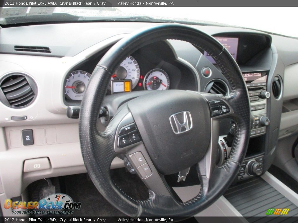 2012 Honda Pilot EX-L 4WD Crystal Black Pearl / Gray Photo #14