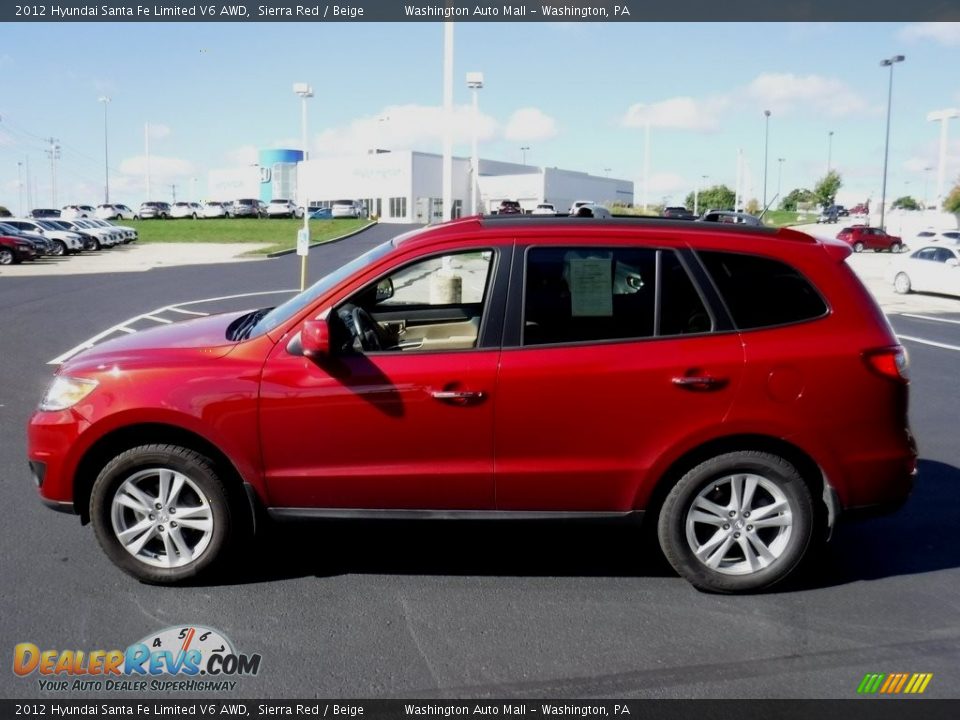 2012 Hyundai Santa Fe Limited V6 AWD Sierra Red / Beige Photo #6