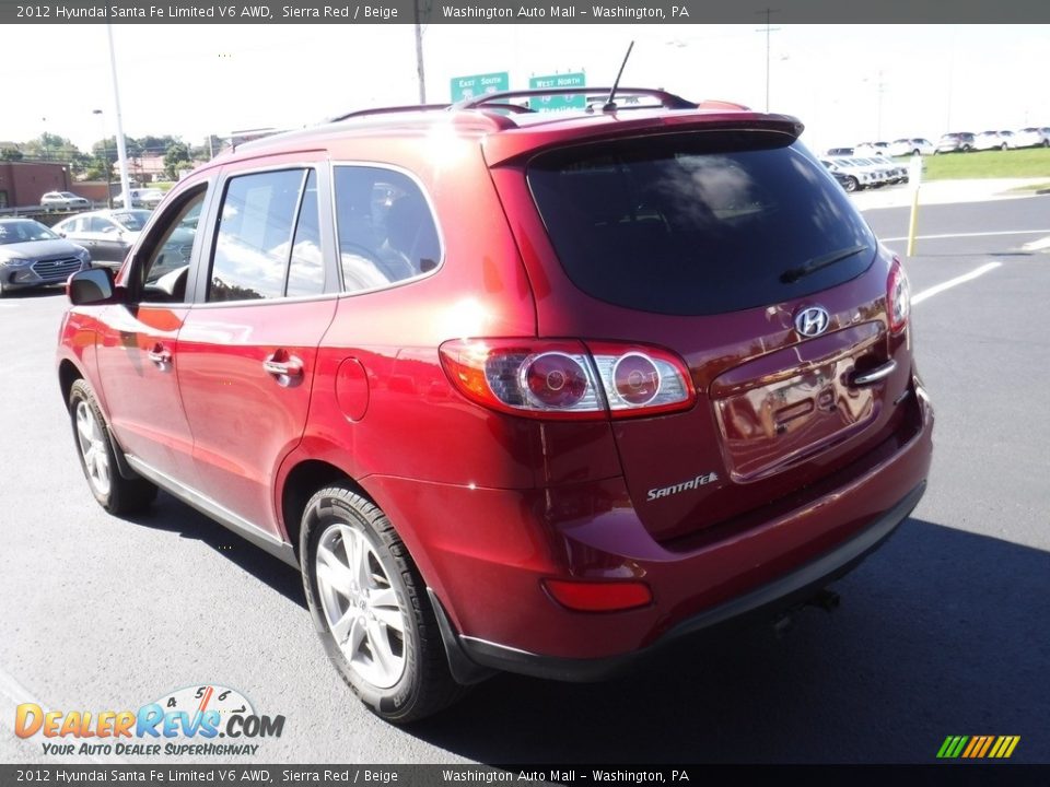 2012 Hyundai Santa Fe Limited V6 AWD Sierra Red / Beige Photo #7