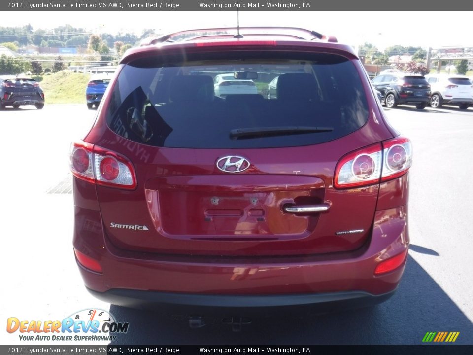 2012 Hyundai Santa Fe Limited V6 AWD Sierra Red / Beige Photo #8