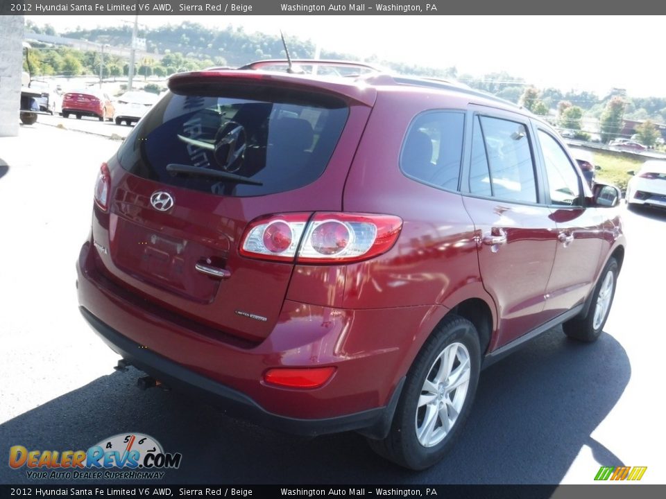 2012 Hyundai Santa Fe Limited V6 AWD Sierra Red / Beige Photo #9