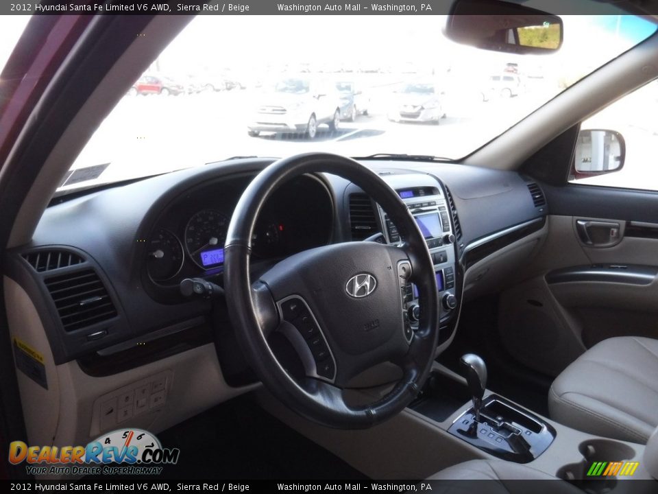 2012 Hyundai Santa Fe Limited V6 AWD Sierra Red / Beige Photo #12