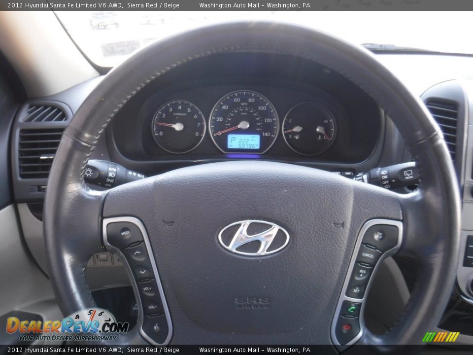 2012 Hyundai Santa Fe Limited V6 AWD Sierra Red / Beige Photo #22