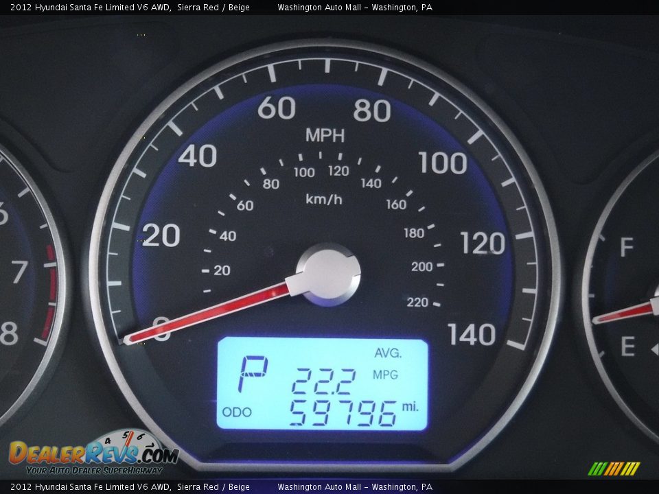 2012 Hyundai Santa Fe Limited V6 AWD Sierra Red / Beige Photo #27