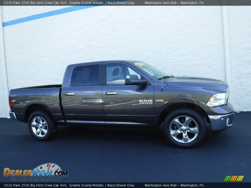 2016 Ram 1500 Big Horn Crew Cab 4x4 Granite Crystal Metallic / Black/Diesel Gray Photo #2