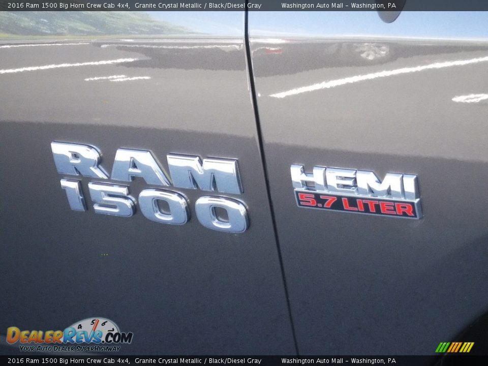 2016 Ram 1500 Big Horn Crew Cab 4x4 Granite Crystal Metallic / Black/Diesel Gray Photo #3