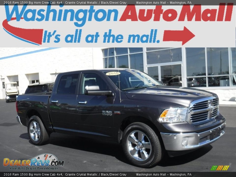 2016 Ram 1500 Big Horn Crew Cab 4x4 Granite Crystal Metallic / Black/Diesel Gray Photo #12