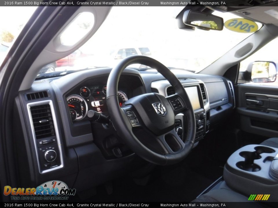 2016 Ram 1500 Big Horn Crew Cab 4x4 Granite Crystal Metallic / Black/Diesel Gray Photo #14