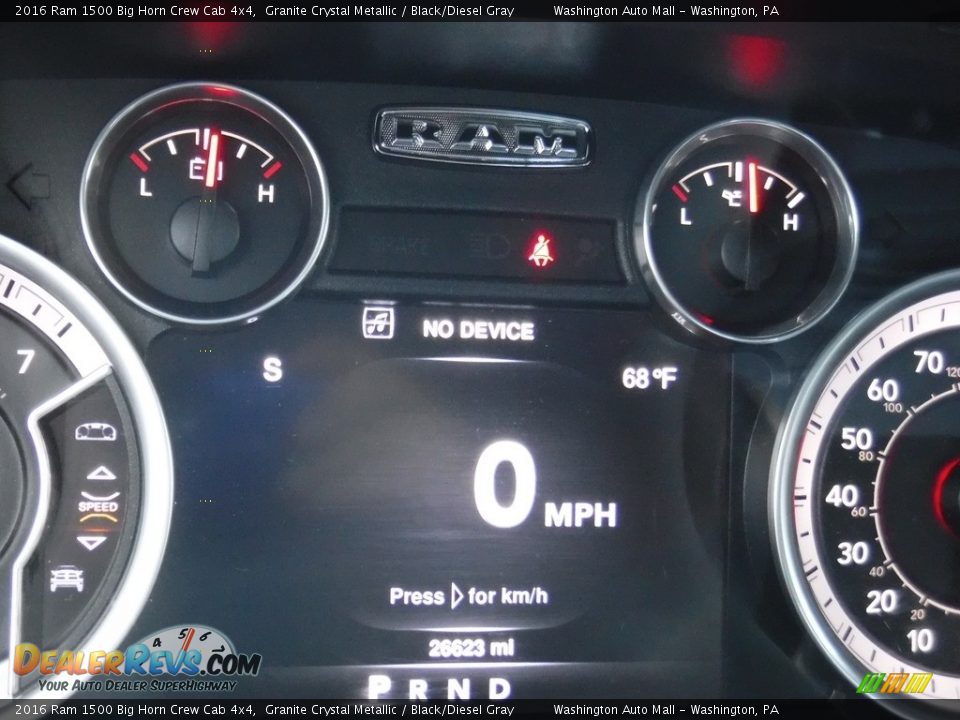 2016 Ram 1500 Big Horn Crew Cab 4x4 Granite Crystal Metallic / Black/Diesel Gray Photo #30