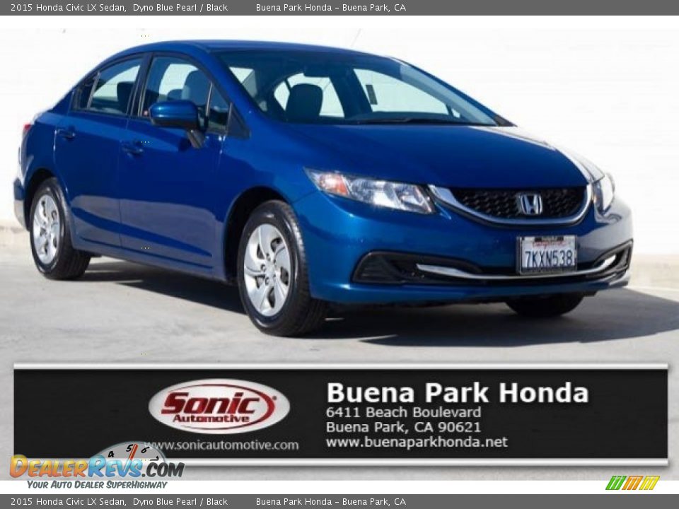 2015 Honda Civic LX Sedan Dyno Blue Pearl / Black Photo #1