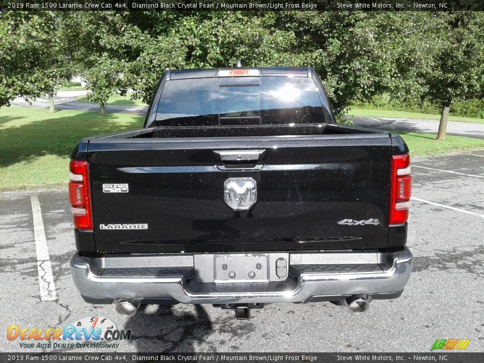 2019 Ram 1500 Laramie Crew Cab 4x4 Diamond Black Crystal Pearl / Mountain Brown/Light Frost Beige Photo #7