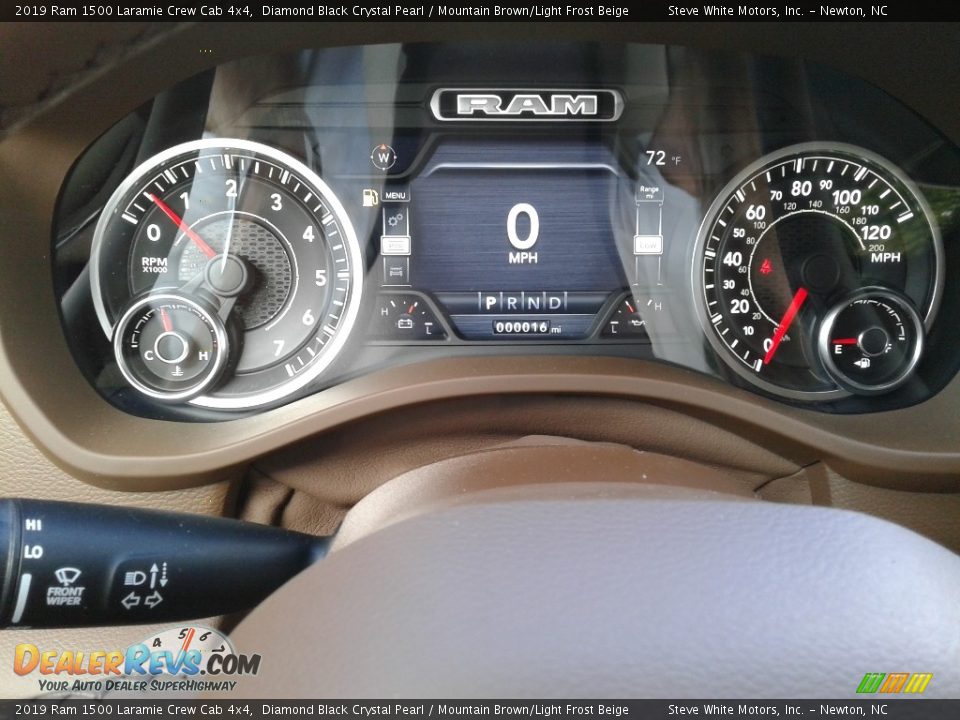 2019 Ram 1500 Laramie Crew Cab 4x4 Diamond Black Crystal Pearl / Mountain Brown/Light Frost Beige Photo #22