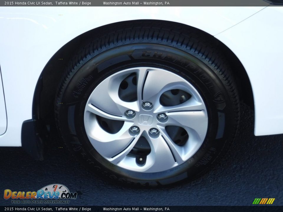 2015 Honda Civic LX Sedan Taffeta White / Beige Photo #3